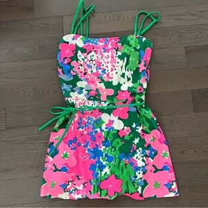 Vintage 60’s / 70’s sea waves romper swim dress